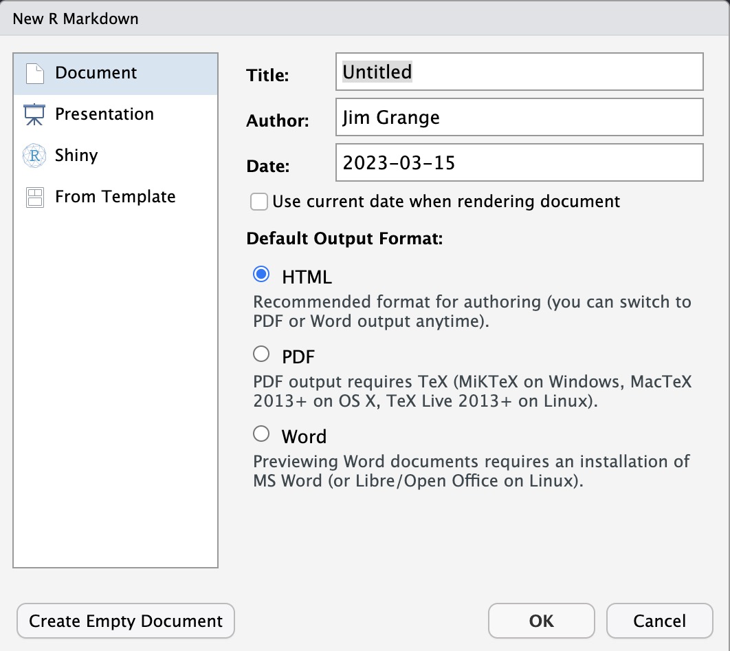Creating your first markdown document!