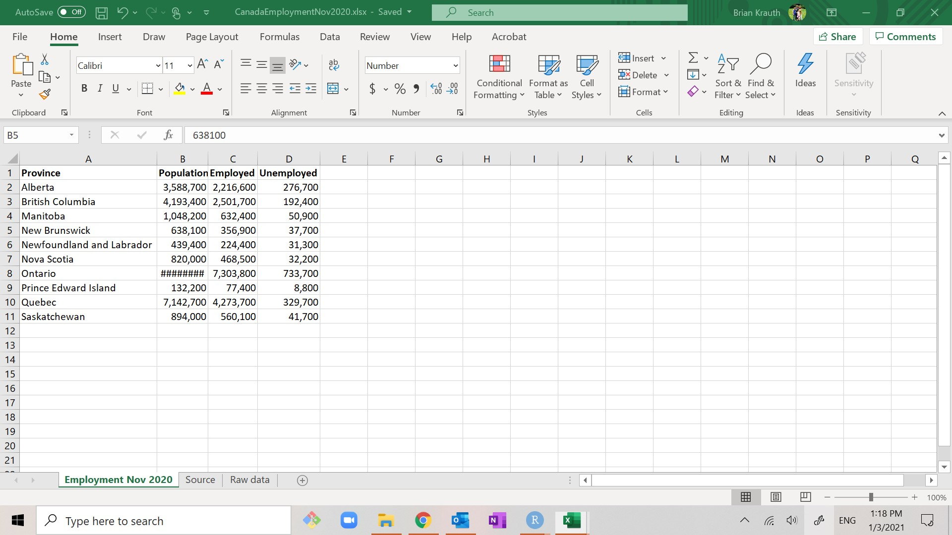 Excel screenshot