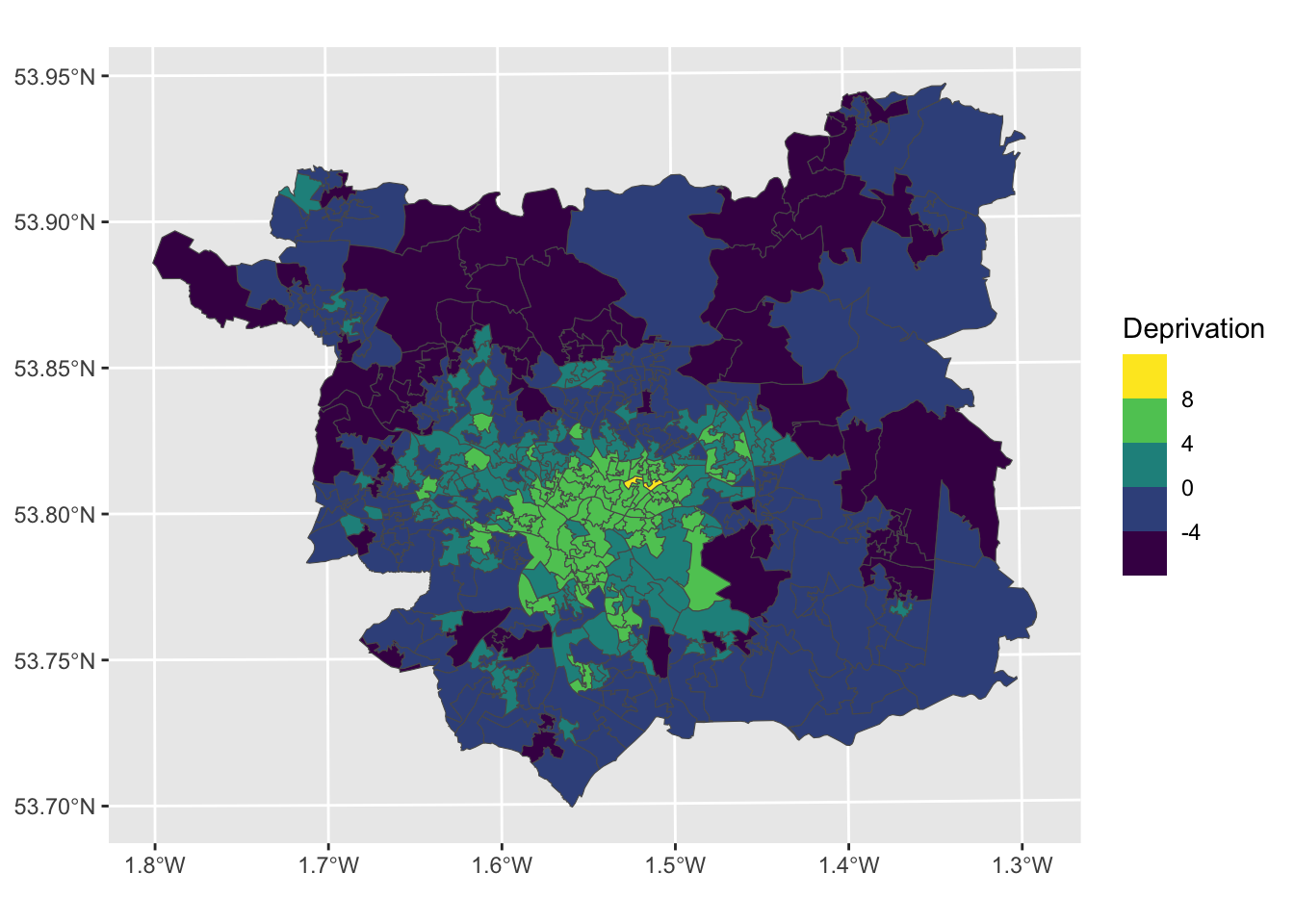 The Townsend Index in the Leeds area.