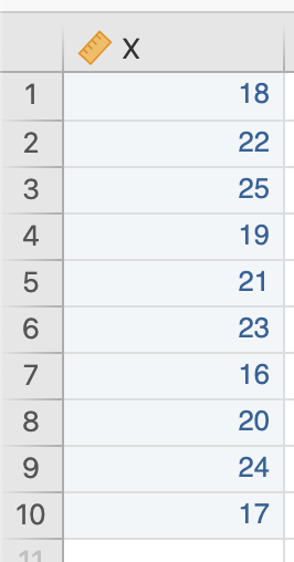 ตารางข้อมูลใน jamovi
