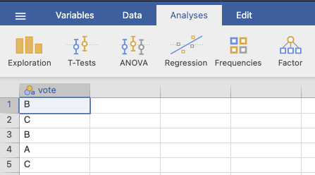 เนื่องจากข้อมูลเรียงลำดับตามตัวอักษร A B C จึงไม่ต้องเปลี่ยนแปลงข้อมูล