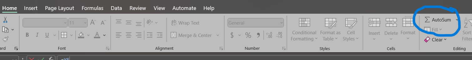 \displaystyle\sum AutoSum