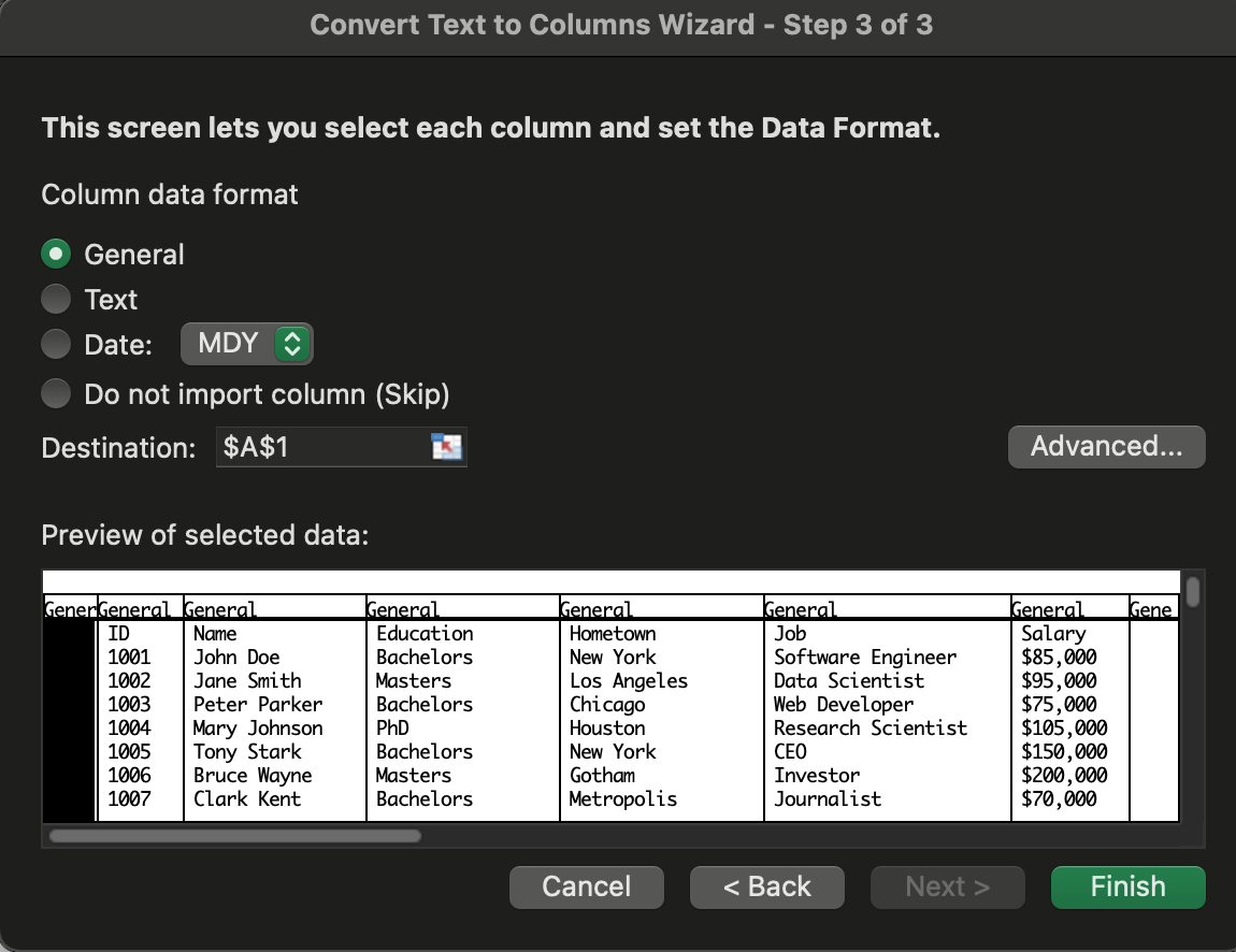 เลือก general แล้ว กด Finish เป็นอันเสร็จสิ้นกระบวนการ