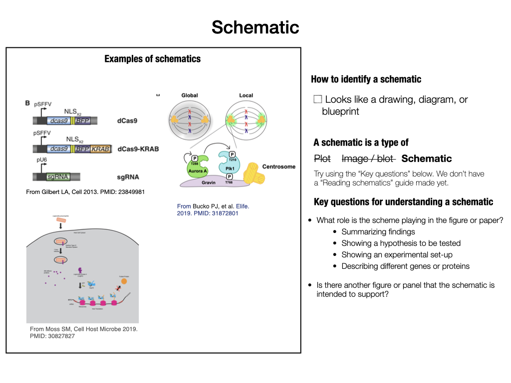 If your panel most resembles a schematic, try answering the "Key questions for understanding a schematic" above. We don't have a guide for reading schematics yet.